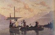 Francois Bocion The Artist with His Family Fishing at the Lake of Geneva (nn02) oil painting reproduction